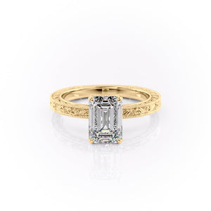 The Sierra Set With A 1.5 Carat Emerald Moissanite