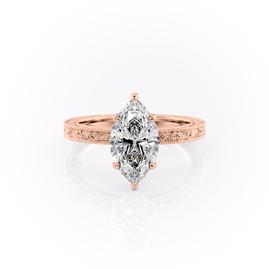 The Sierra Set With A 1 Carat Marquise Lab Diamond