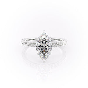 The Sierra Set With A 1.5 Carat Marquise Moissanite