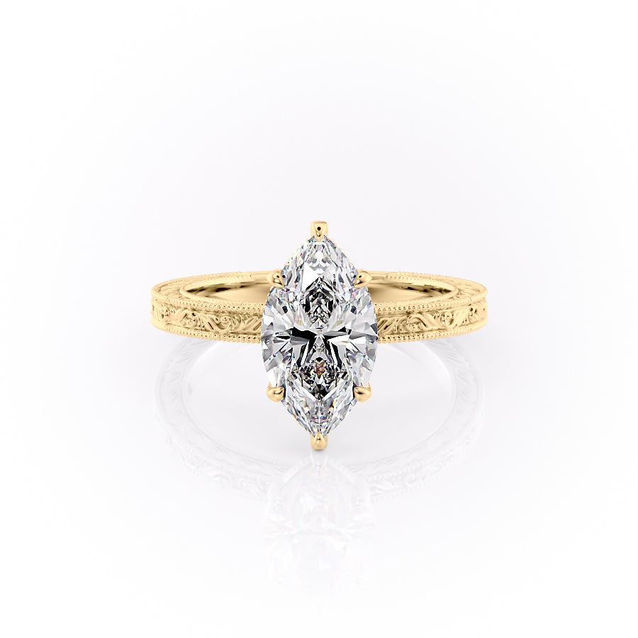 The Sierra Set With A 3 Carat Marquise Lab Diamond