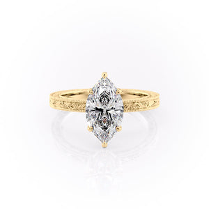 The Sierra Set With A 1.5 Carat Marquise Lab Diamond