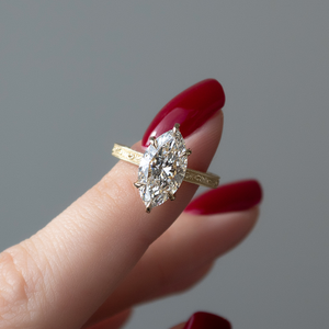 The Sierra Set With A 2 Carat Marquise Lab Diamond