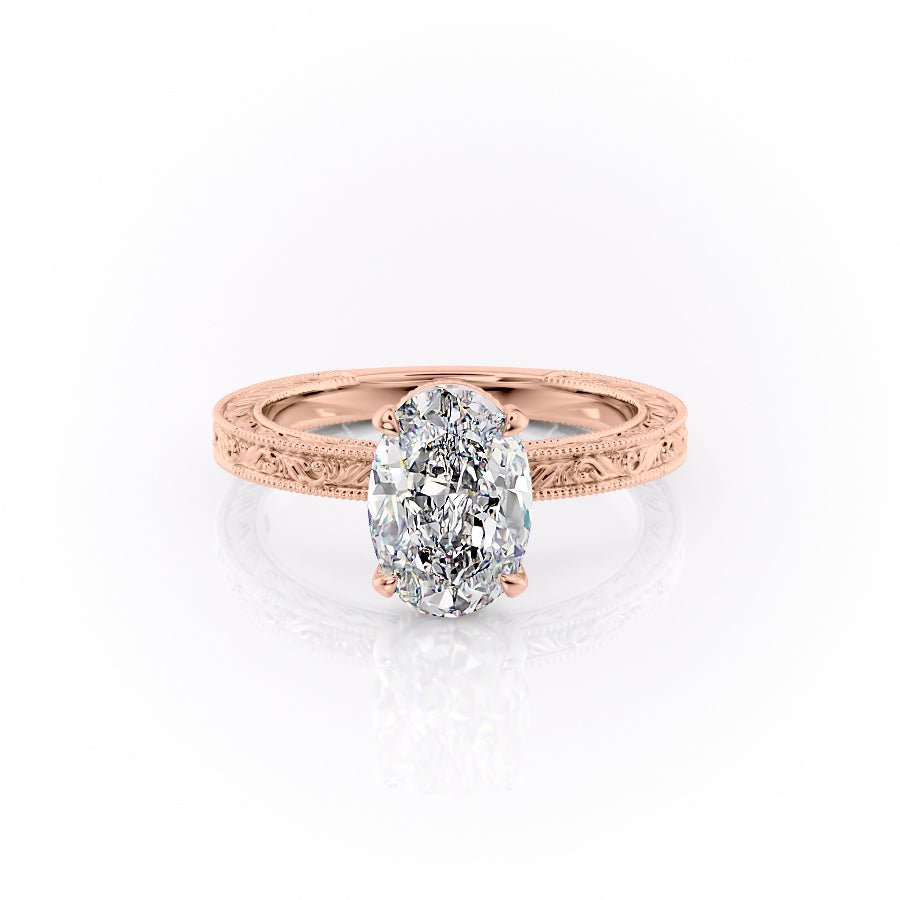 The Sierra Set With A 1 Carat Oval Lab Diamond
