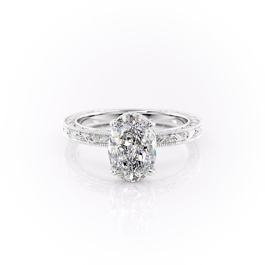 The Sierra Set With A 2 Carat Oval Lab Diamond