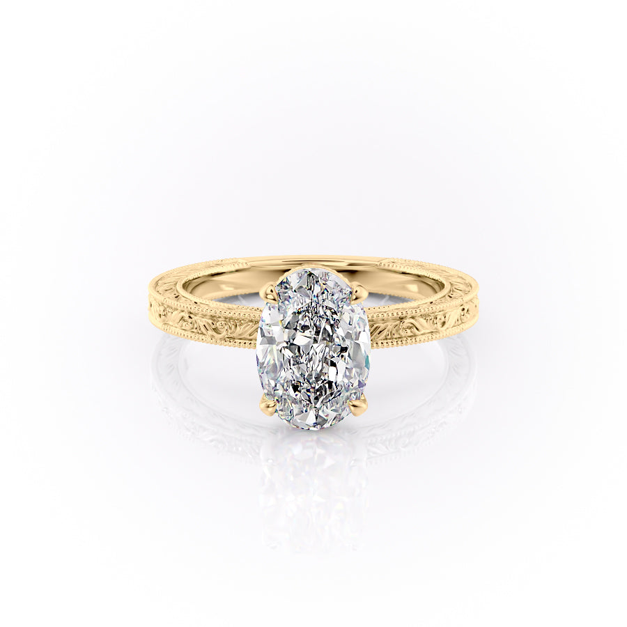 The Sierra Set With A 3 Carat Oval Lab Diamond