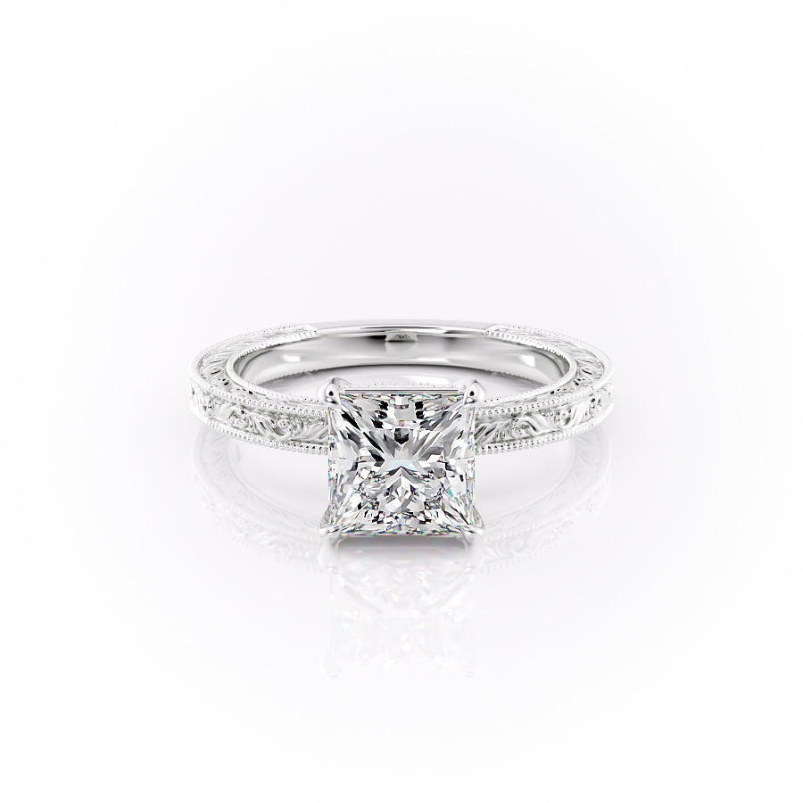 The Sierra Set With A 1.5 Carat Princess Moissanite