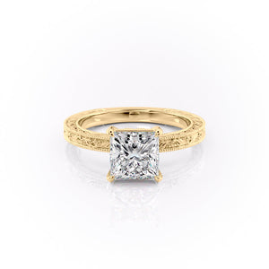 The Sierra Set With A 3.5 Carat Princess Moissanite