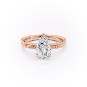 The Sierra Set With A 1.5 Carat Pear Moissanite