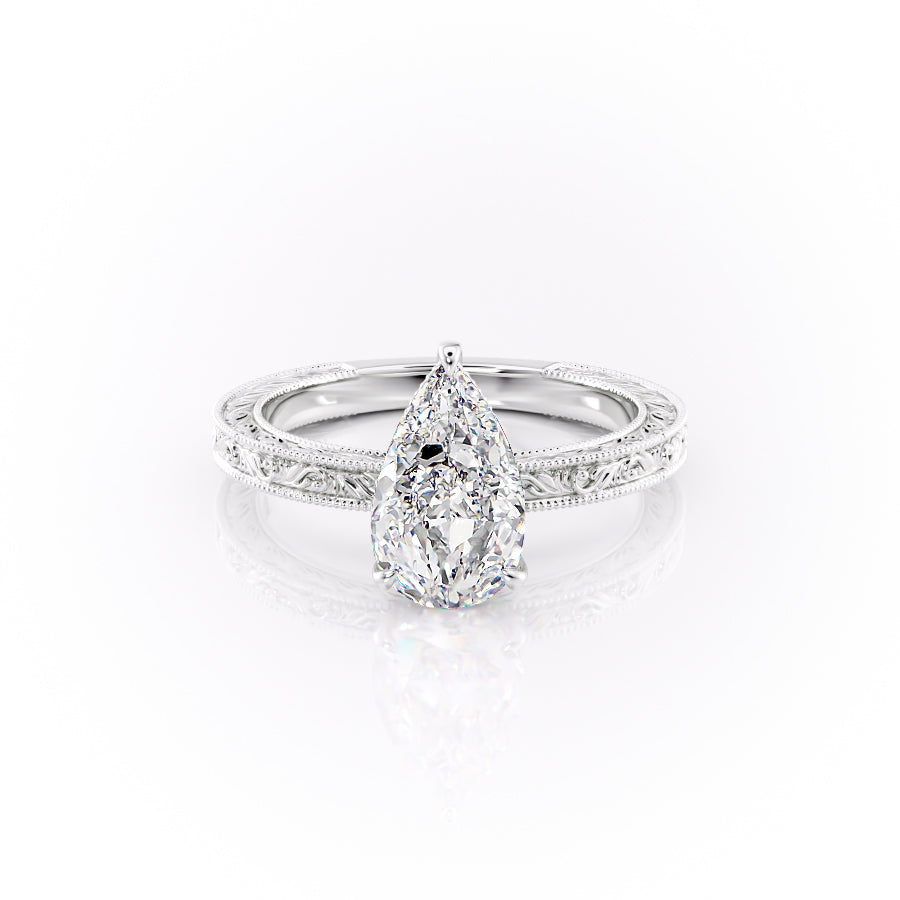 The Sierra Set With A 2.5 Carat Pear Lab Diamond