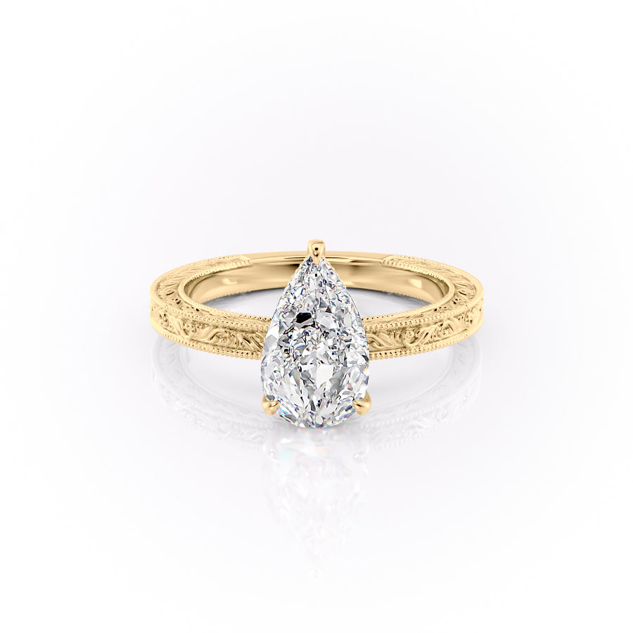 The Sierra Set With A 2.5 Carat Pear Lab Diamond