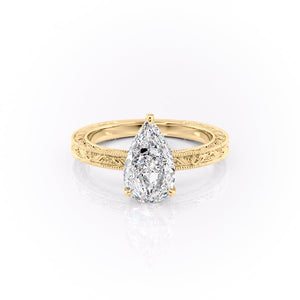 The Sierra Set With A 1.5 Carat Pear Moissanite