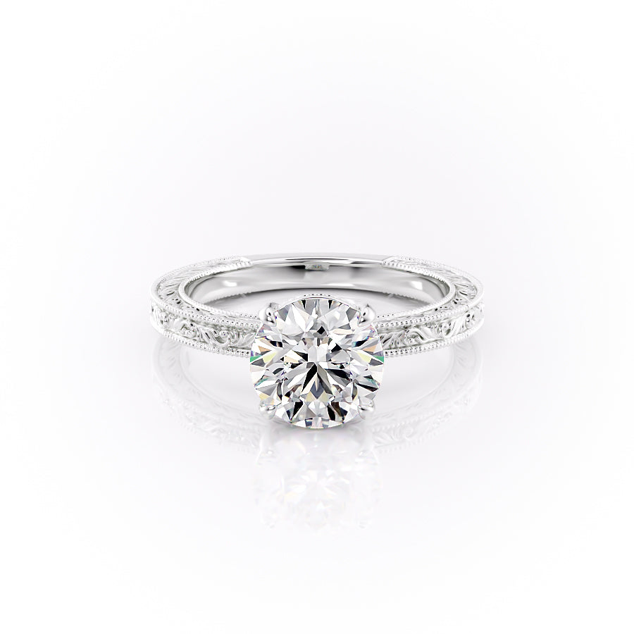 The Sierra Set With A 2.5 Carat Round Moissanite