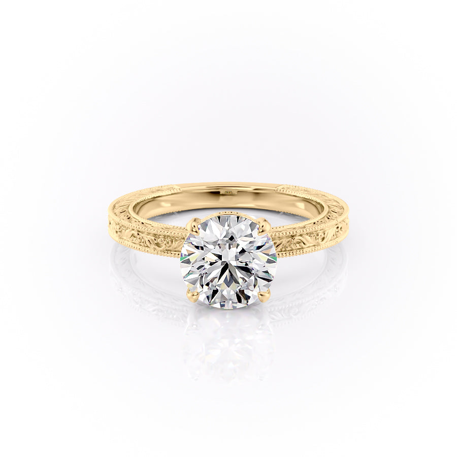 The Sierra Set With A 3 Carat Round Lab Diamond