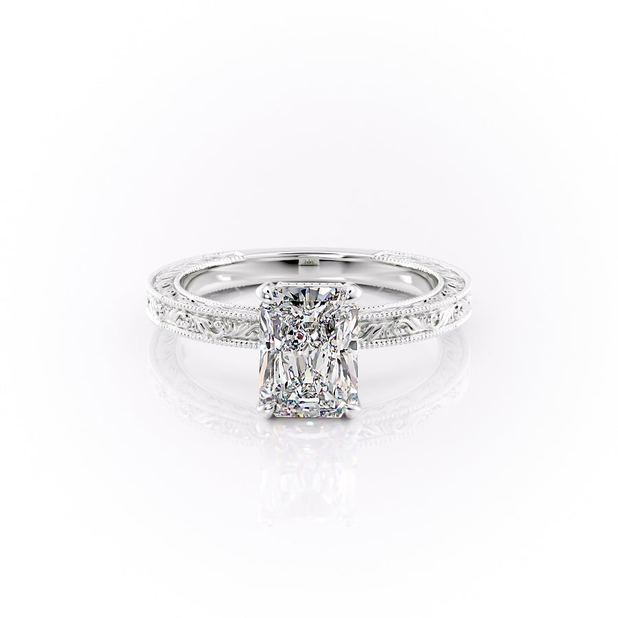The Sierra Set With A 2.5 Carat Radiant Moissanite
