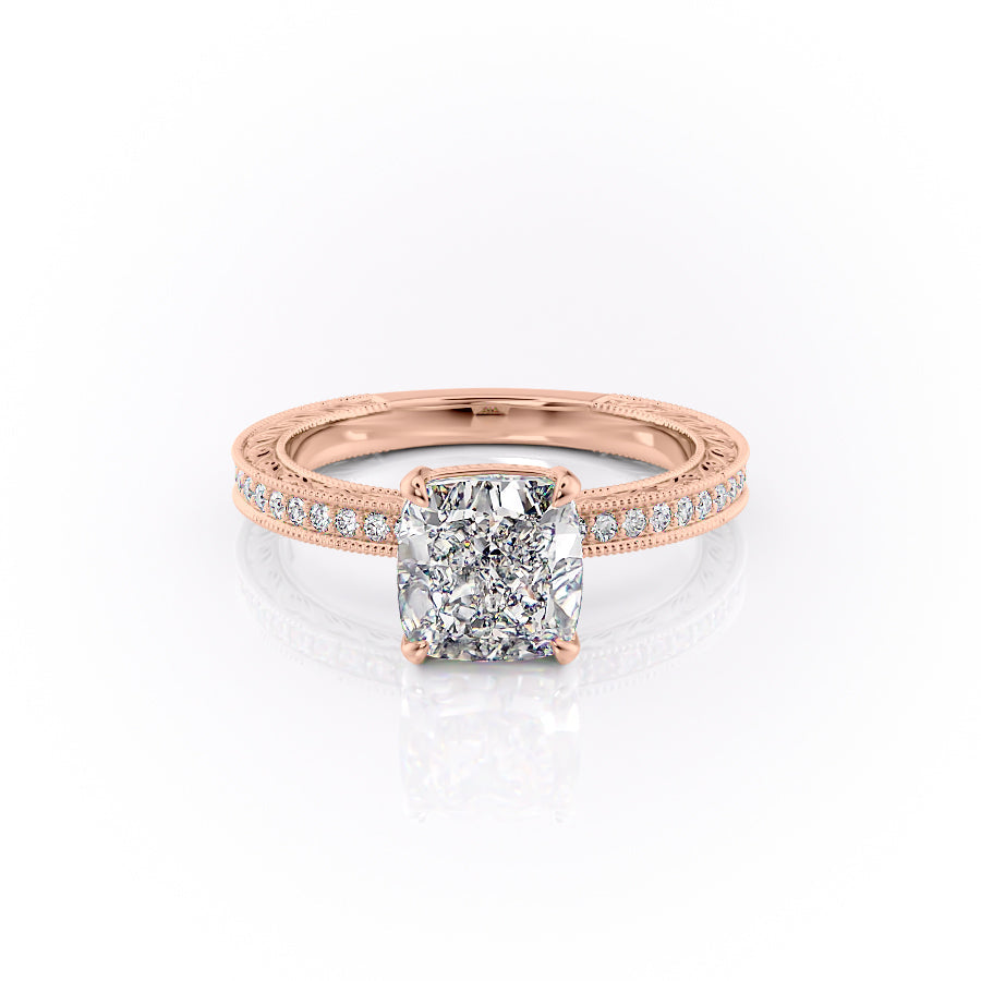 The Pave Sierra Set With A 3 Carat Cushion Lab Diamond