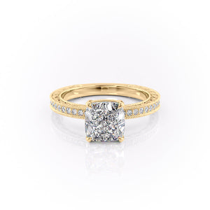 The Pave Sierra Set With A 3 Carat Cushion Moissanite