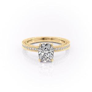 The Pave Sierra Set With A 2 Carat Elongated Cushion Moissanite