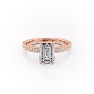 The Pave Sierra Set With A 2 Carat Emerald Moissanite