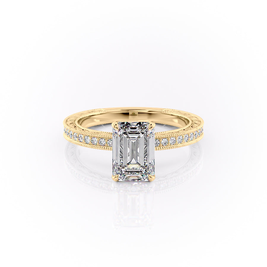 The Pave Sierra Set With A 1 Carat Emerald Lab Diamond