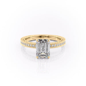 The Pave Sierra Set With A 2 Carat Emerald Moissanite