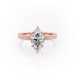 The Pave Sierra Set With A 3 Carat Marquise Moissanite