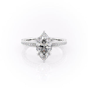 The Pave Sierra Set With A 4 Carat Marquise Moissanite
