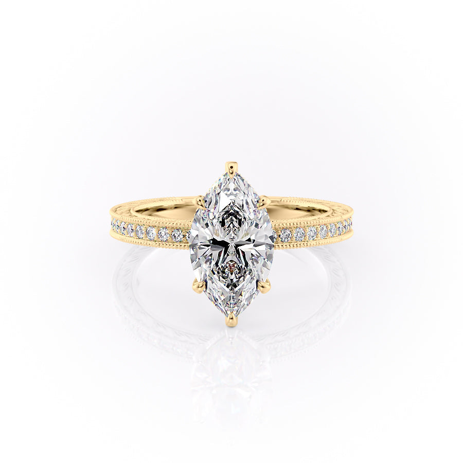 The Pave Sierra Set With A 5 Carat Marquise Moissanite