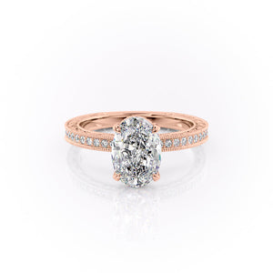 The Pave Sierra Set With A 1 Carat Oval Lab Diamond