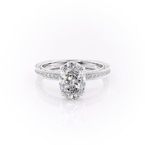 The Pave Sierra Set With A 3 Carat Oval Moissanite