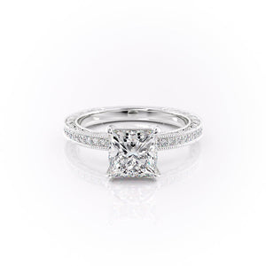 The Pave Sierra Set With A 1 Carat Princess Moissanite