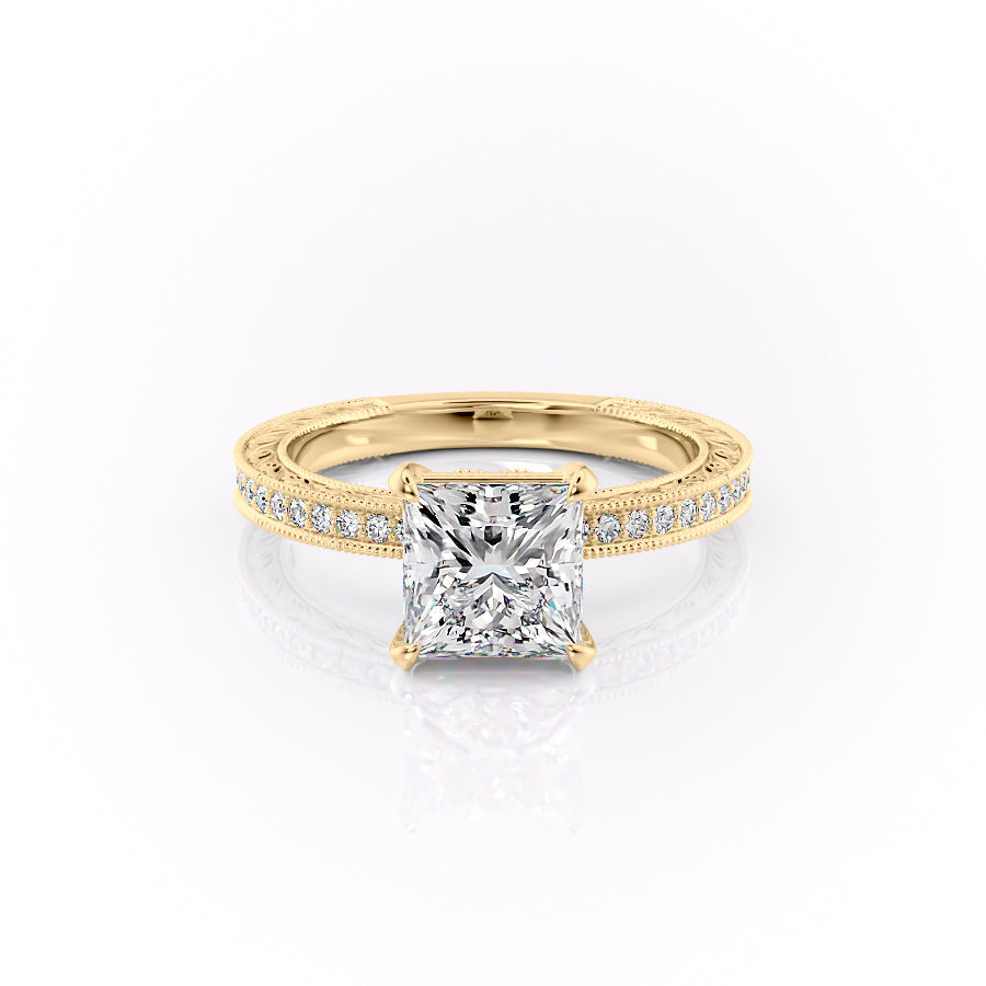 The Pave Sierra Set With A 4.5 Carat Princess Moissanite