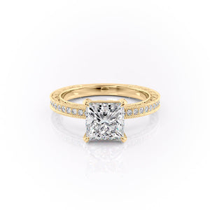 The Pave Sierra Set With A 4.5 Carat Princess Moissanite