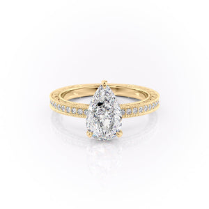 The Pave Sierra Set With A 3.5 Carat Pear Moissanite