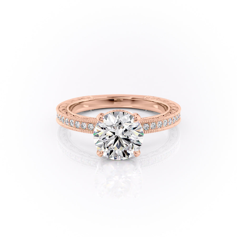 The Pave Sierra Set With A 3 Carat Round Moissanite