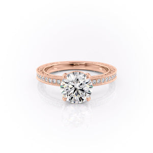 The Pave Sierra Set With A 2 Carat Round Moissanite