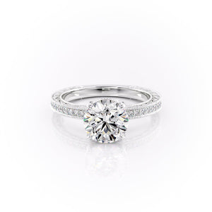 The Pave Sierra Set With A 2.5 Carat Round Lab Diamond