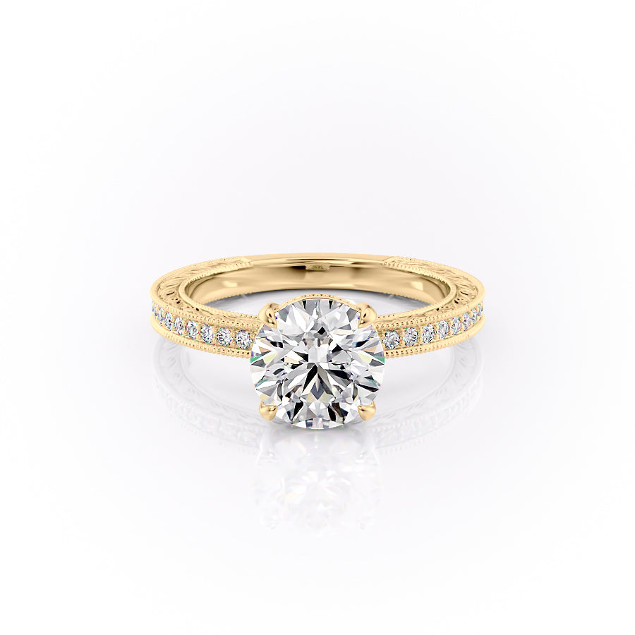 The Pave Sierra Set With A 4 Carat Round Moissanite