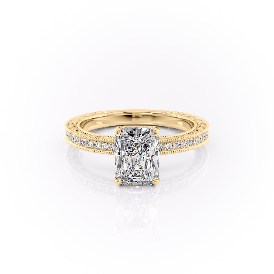 The Pave Sierra Set With A 2.5 Carat Radiant Lab Diamond