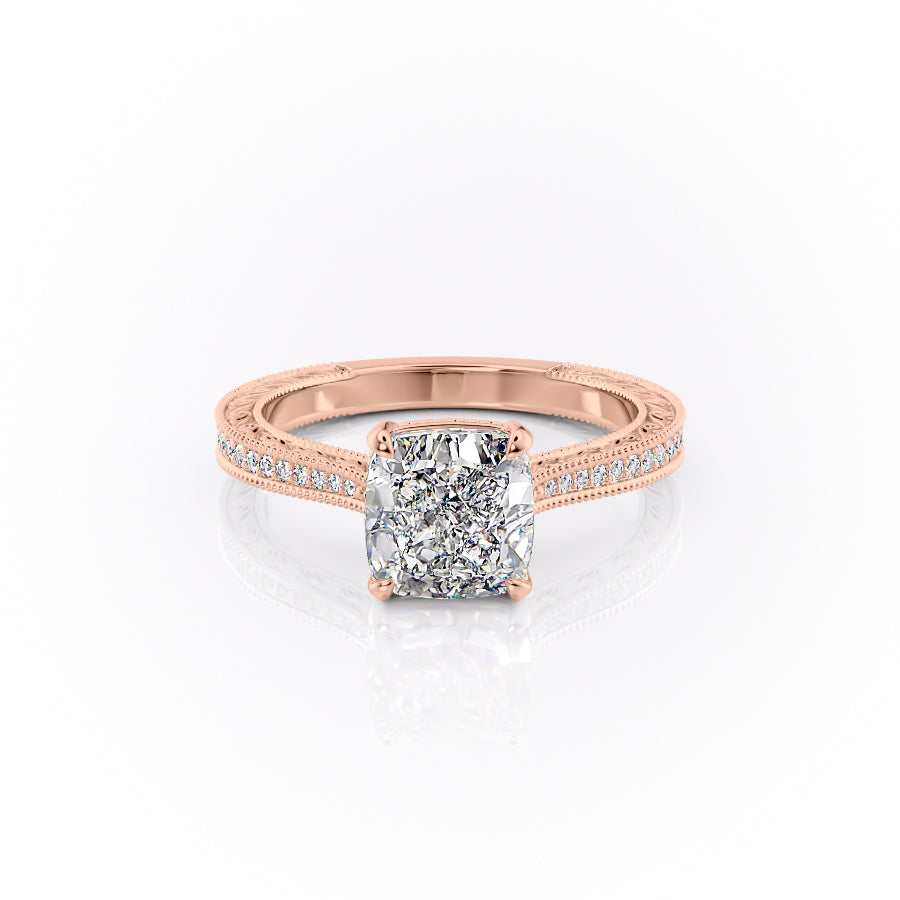 The Pave Cathedral Sierra Set With A 3 Carat Cushion Moissanite