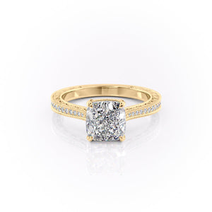The Pave Cathedral Sierra Set With A 1.5 Carat Cushion Lab Diamond