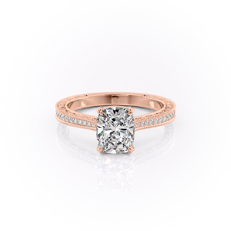 The Pave Cathedral Sierra Set With A 4.5 Carat Elongated Cushion Moissanite