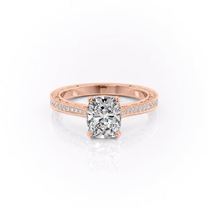 The Pave Cathedral Sierra Set With A 1 Carat Elongated Cushion Moissanite