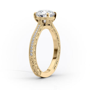 The Pave Cathedral Sierra Set With A 2 Carat Elongated Cushion Lab Diamond