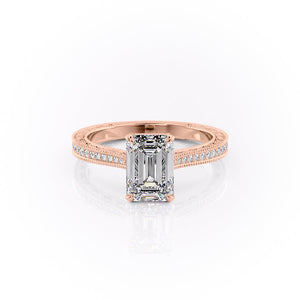 The Pave Cathedral Sierra Set With A 3 Carat Emerald Lab Diamond
