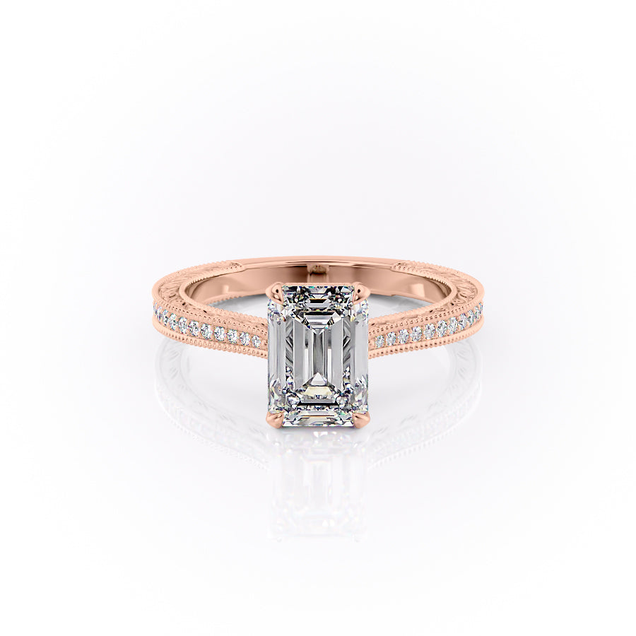 The Pave Cathedral Sierra Set With A 2 Carat Emerald Lab Diamond