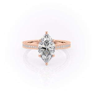 The Pave Cathedral Sierra Set With A 1 Carat Marquise Moissanite