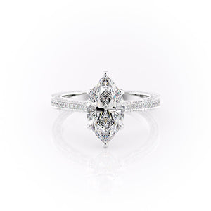 The Pave Cathedral Sierra Set With A 2 Carat Marquise Moissanite