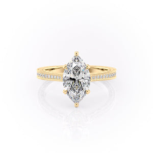 The Pave Cathedral Sierra Set With A 2 Carat Marquise Lab Diamond