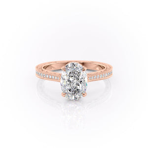The Pave Cathedral Sierra Set With A 1.5 Carat Oval Moissanite