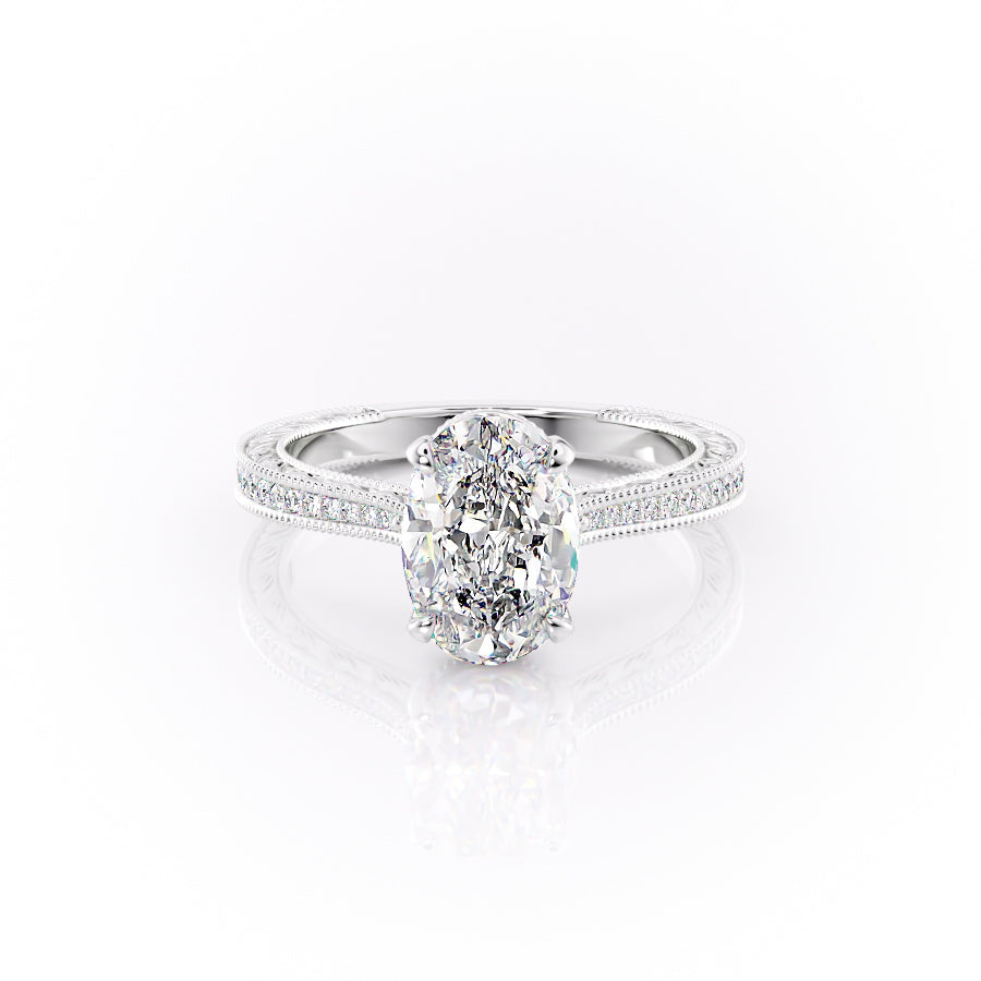 The Pave Cathedral Sierra Set With A 5 Carat Oval Moissanite